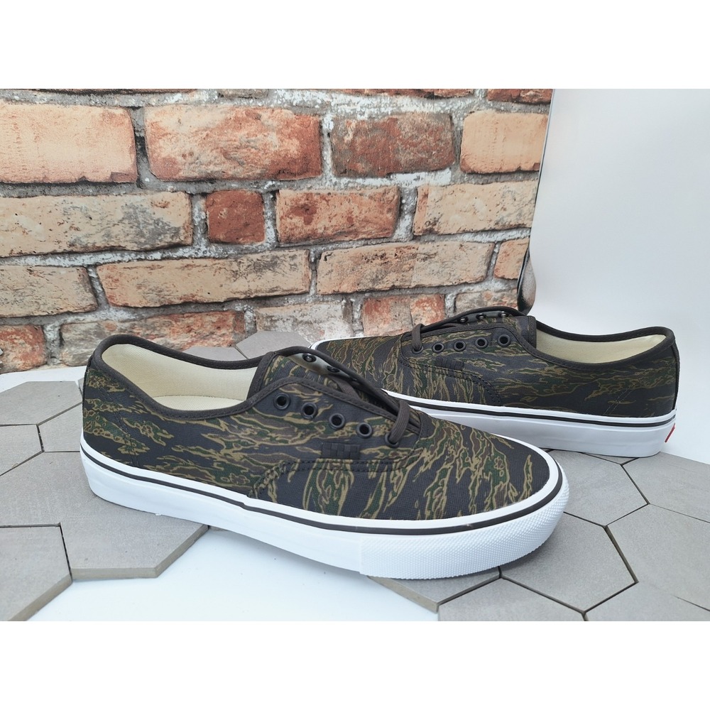 Vans Skate Authentic Tiger Camo Green Black White PopCush Men's Size 11 LX